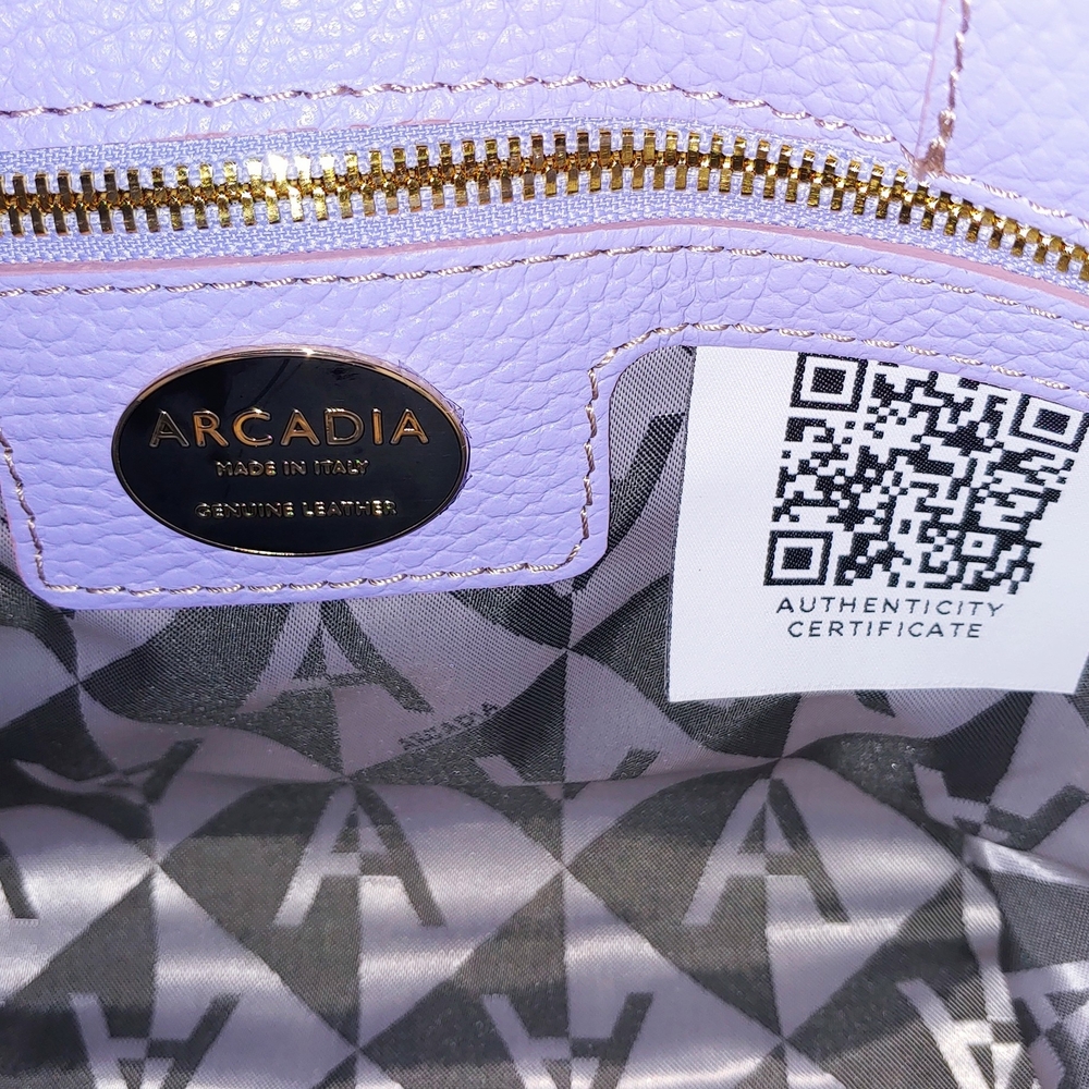 NWT Rare HTF ARCADIA Bia Small Tote Crossbody Bag Lavender Pebbled Leather lilac - Picture 12 of 12